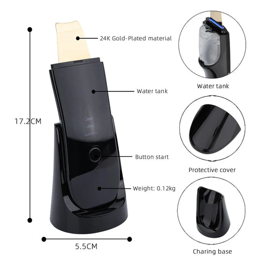 Ultrasonic Skin Scrubber Facial Cleaner FitiqueFit