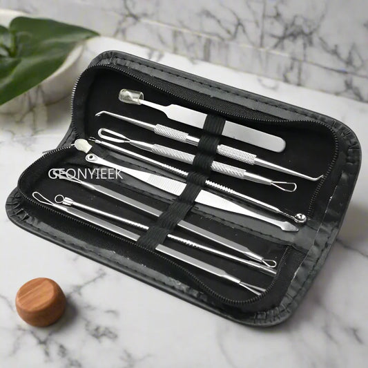 8pcs/set Blackhead Comedone Acne Pimple Blackhead Remover Tool Spoon for Face Skin Care Tool Needles Facial Pore Cleaner FitiqueFit