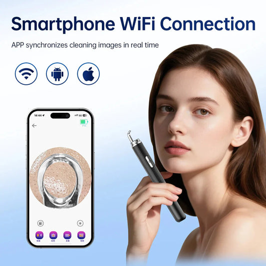 Visual Blackhead Remover with Camera Pimple Popper Extractor Tool Pore Cleaner Kit for Acne Comedone Whitehead Black Dots Remove FitiqueFit