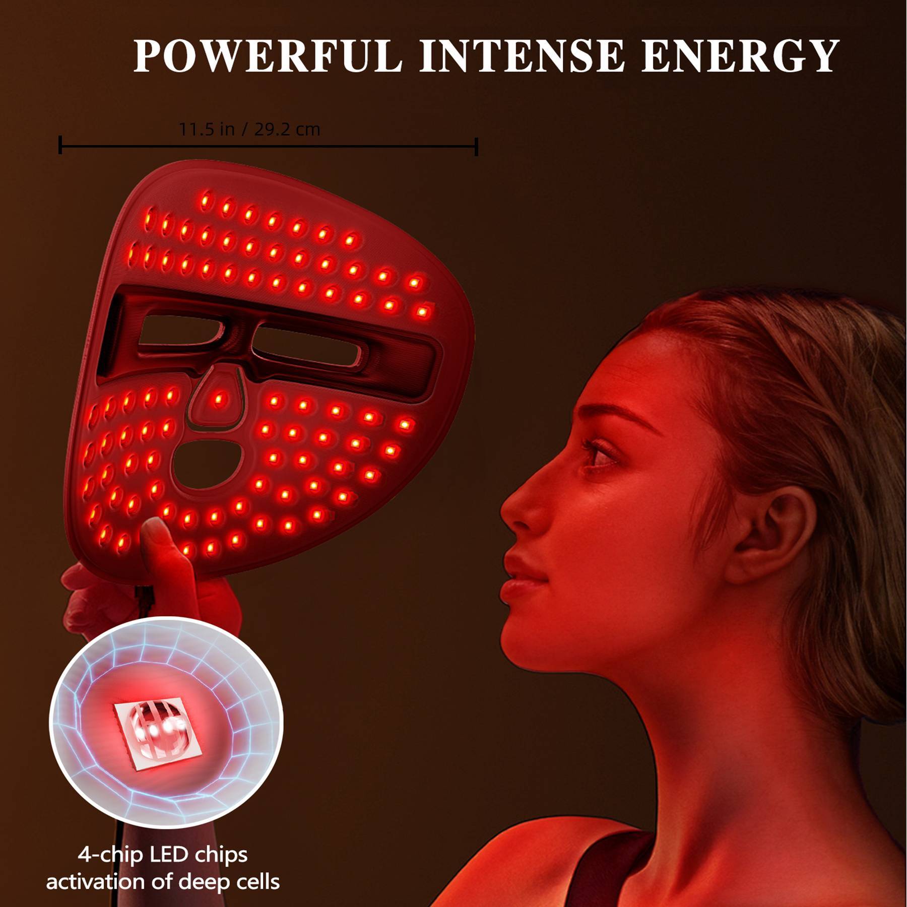 LED Face Mask – Red Light Therapy Facial Care Tool CJ US
