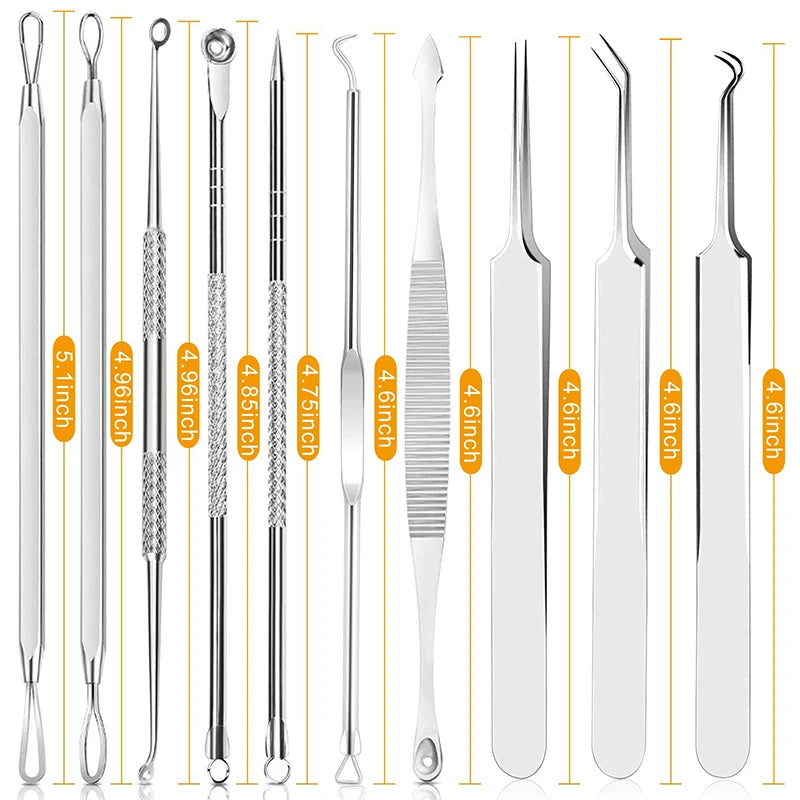Professional 10‑Piece Blackhead & Pimple Extractor Kit DermaStorm