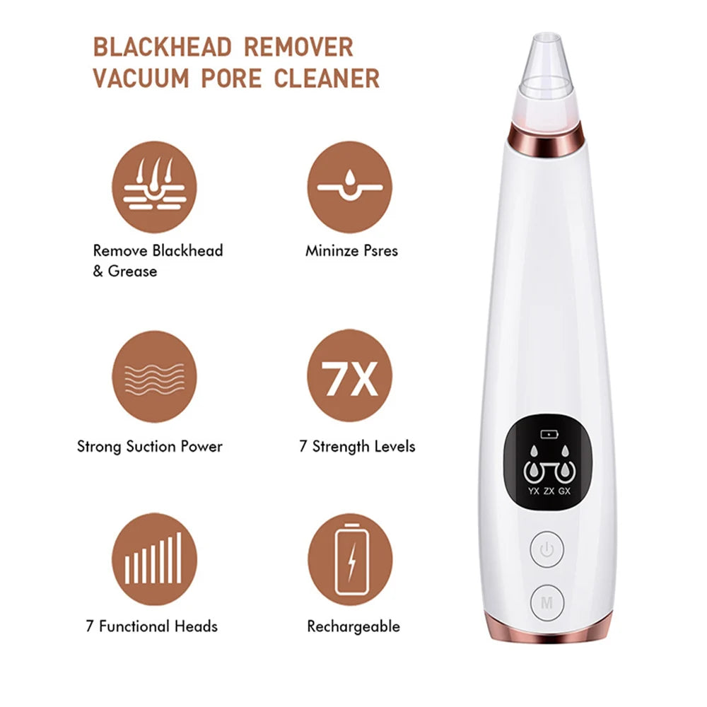 Electric Blackhead Remover Vacuum Acne Cleaner Black Spots Removal Facial Deep Cleansing Pore Cleaner Machine Skin Care Tools DermaStorm