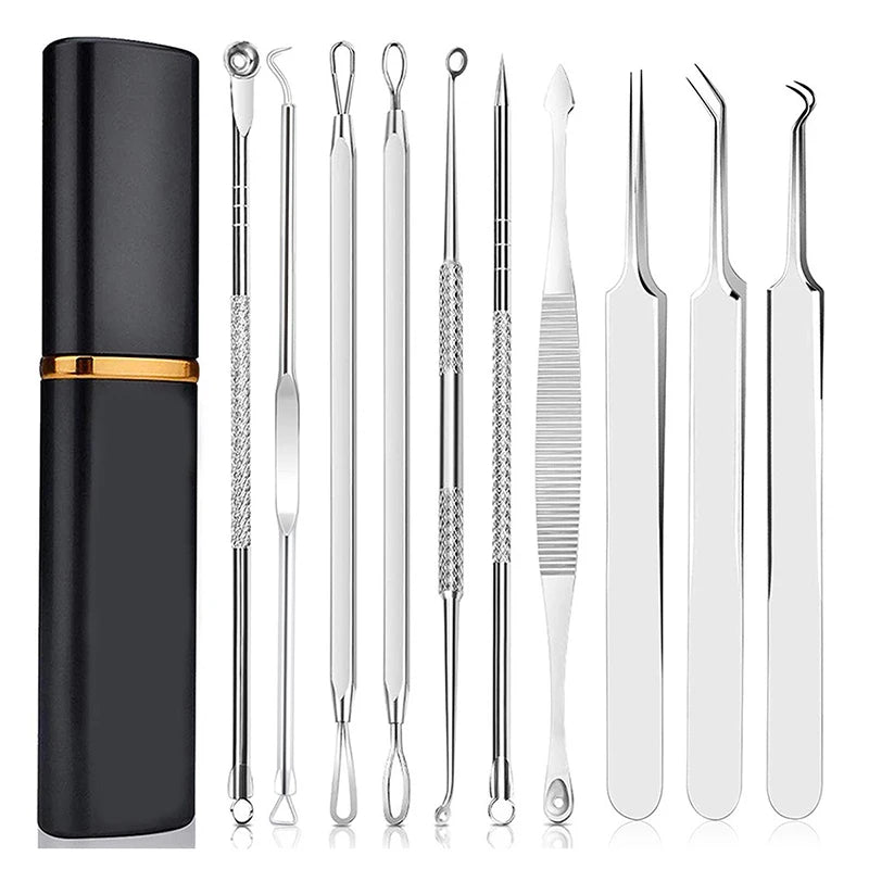 Professional 10‑Piece Blackhead & Pimple Extractor Kit DermaStorm