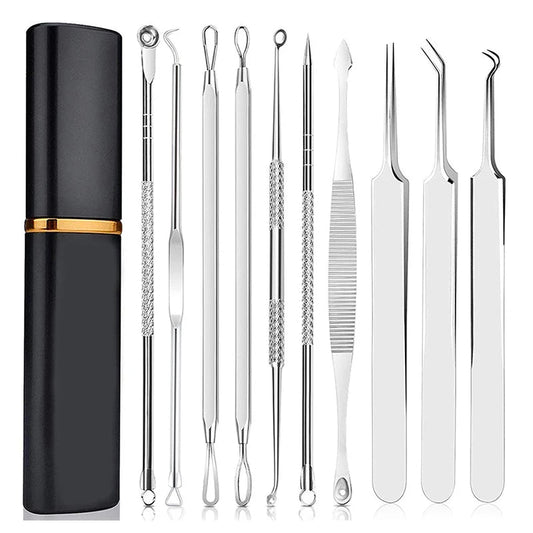 Professional 10‑Piece Blackhead & Pimple Extractor Kit  FitiqueFit
