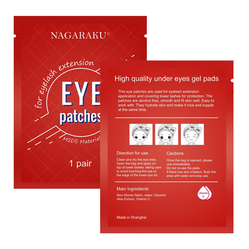 NAGARAKU Eyelash Extension Eyepads Under Eyepads Gel Eyepads Hydrogel Eyepach 60 Pairs Pack Makeup Tools Adhesive DermaStorm