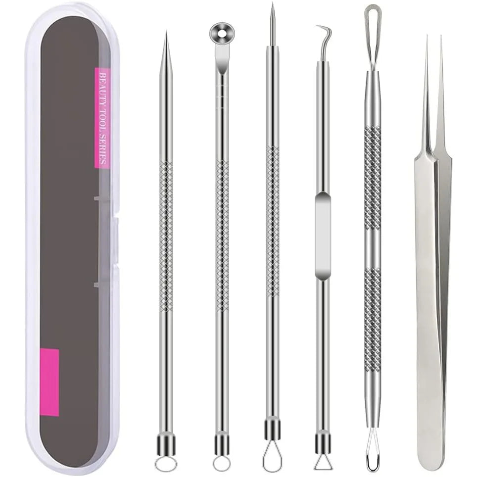 6PCS Pimple Removal Tool Blackheads Acne Remover Face Cleaning Kit Black Dots Remover Acne Tool Pimple Patches Acne LBHL16  FitiqueFit