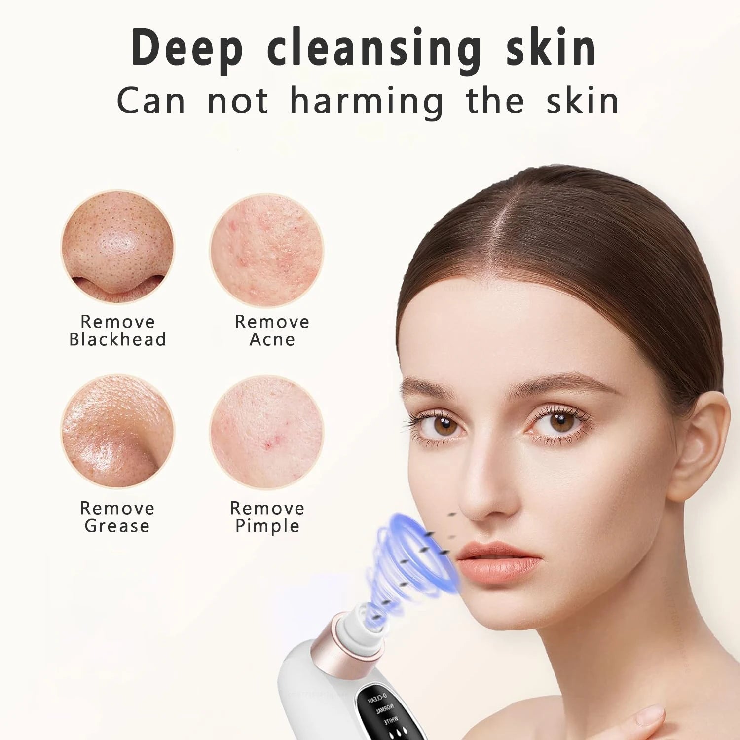 Blackhead Remover Pore Vacuum Face Cleaner Electric Pimple Acne Black Head Removal USB Rechargeable Water Cycle Black Dot Remove DermaStorm