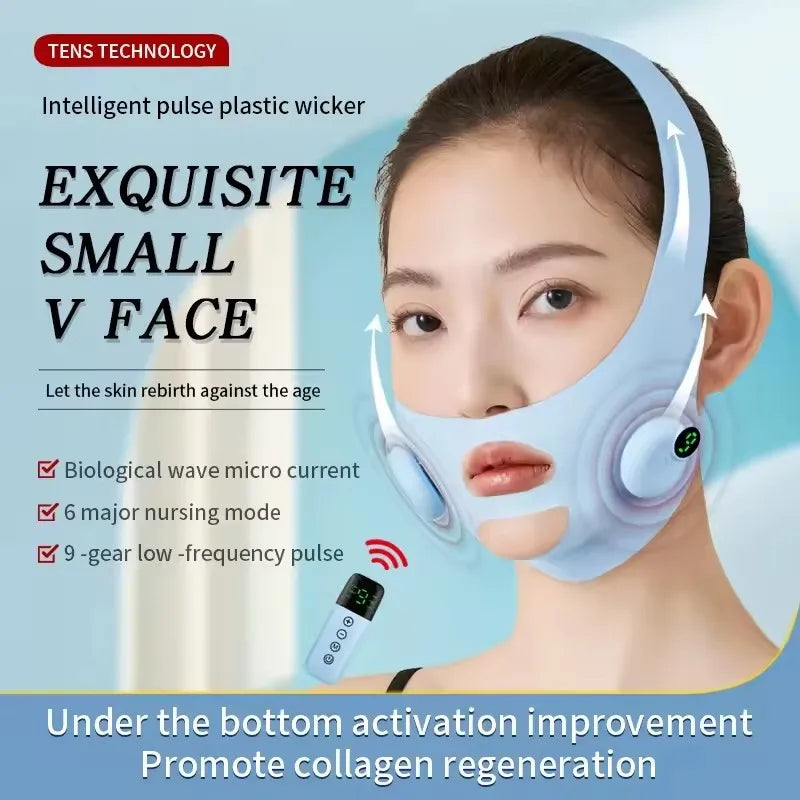 Smart Pulse Face Shaping Beauty Instrument EMS Microcurrent Lifting V Face Device Skin Tightening Anti-Wrinkle Facial Massager DermaStorm