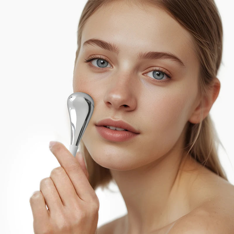 Mini 2Pcs Facial Cryo Sticks Skin Care Ice Globes for Women Face Eyes Massage Stainless Steel Beauty Tool Gua Sha Cooling Roller DermaStorm