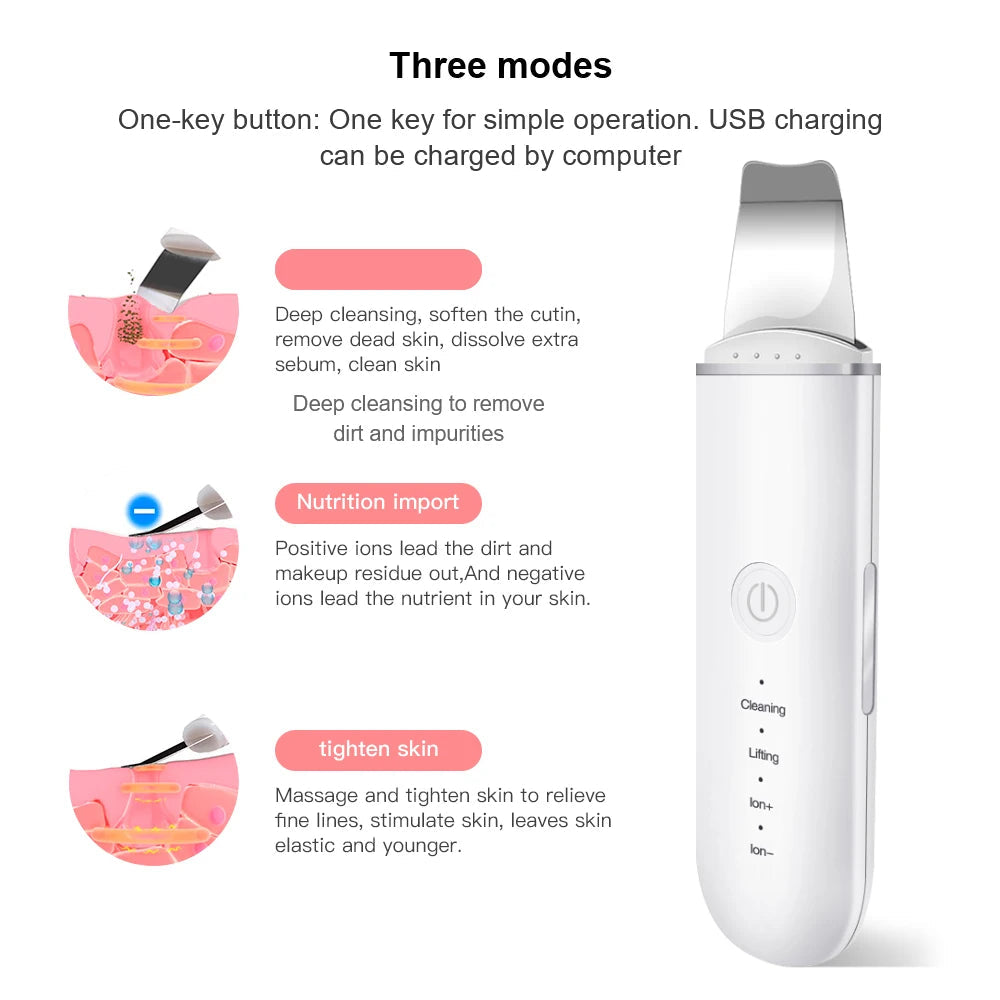 Ultrasonic Skin Scrubber for Deep Blackhead Removal DermaStorm
