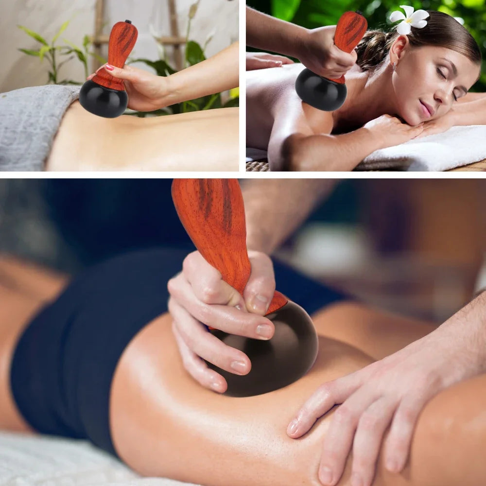 Hot Stone Electric Gua Sha Massager Natural Bianstone GuaSha Scraping Back Neck Face Relax Muscles Massage Skin Lift Care Spa DermaStorm