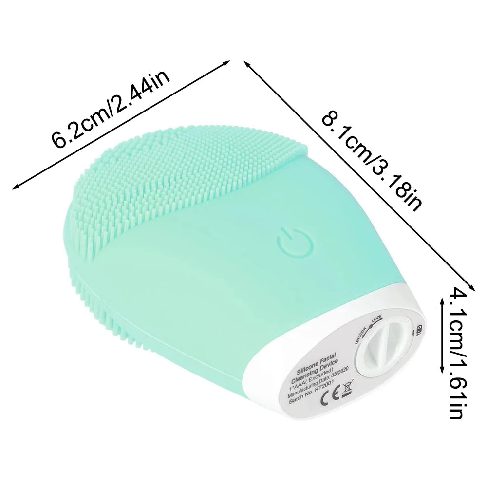 Household Electric Facial Cleanser, Battery Silicone Waterproof Face Washer, For Both Men And Women, Blackhead, Horn Cleaner DermaStorm