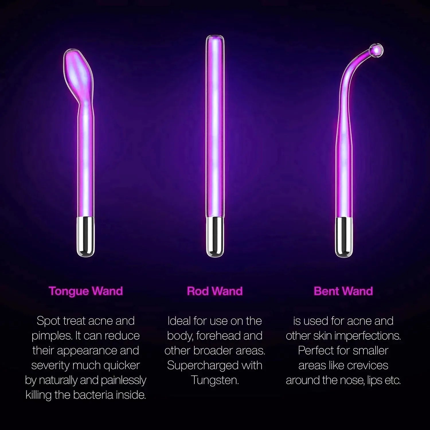 Darsonval Portable High Frequency Facial Machine Skin Therapy With 6 Neon & Argon Wands Remove Wrinkles Acne Facial Therapy Wand DermaStorm