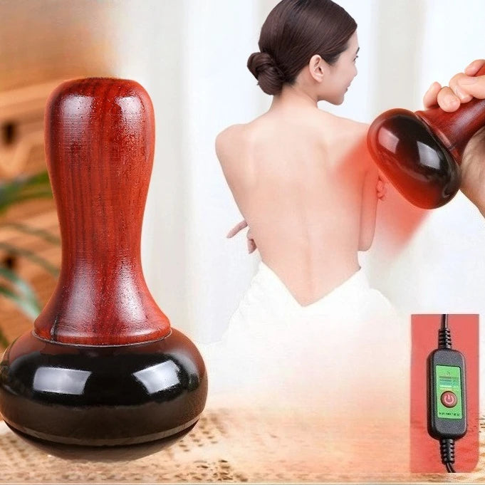 Hot Stone Electric Gua Sha Massager Natural Bianstone GuaSha Scraping Back Neck Face Relax Muscles Massage Skin Lift Care Spa DermaStorm