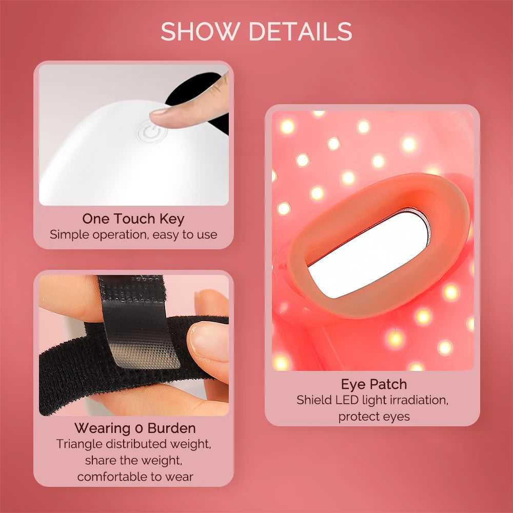 7 Colors LED Face Neck Mask Rechargeable LED Photon Beauty Mask Machine Facial Lifting Skin Care Tool DermaStorm