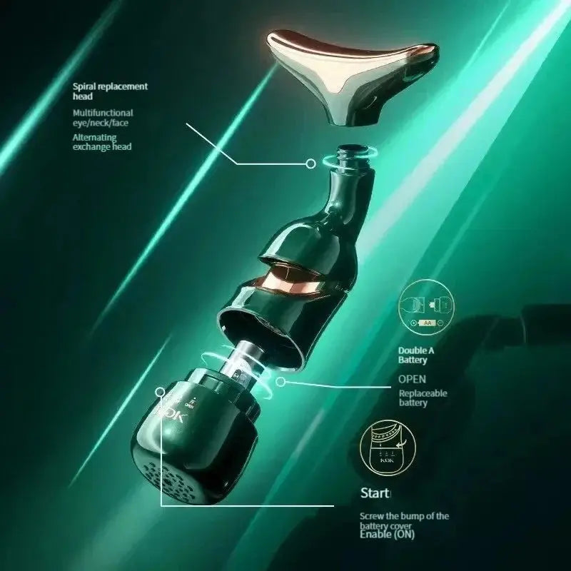 3 In 1 Facial Lifting Device Neck Facial Eye Massage Face Slimmer EMS Beauty Skin Tightening Wrinkle Anti Aging Face Massager  FitiqueFit