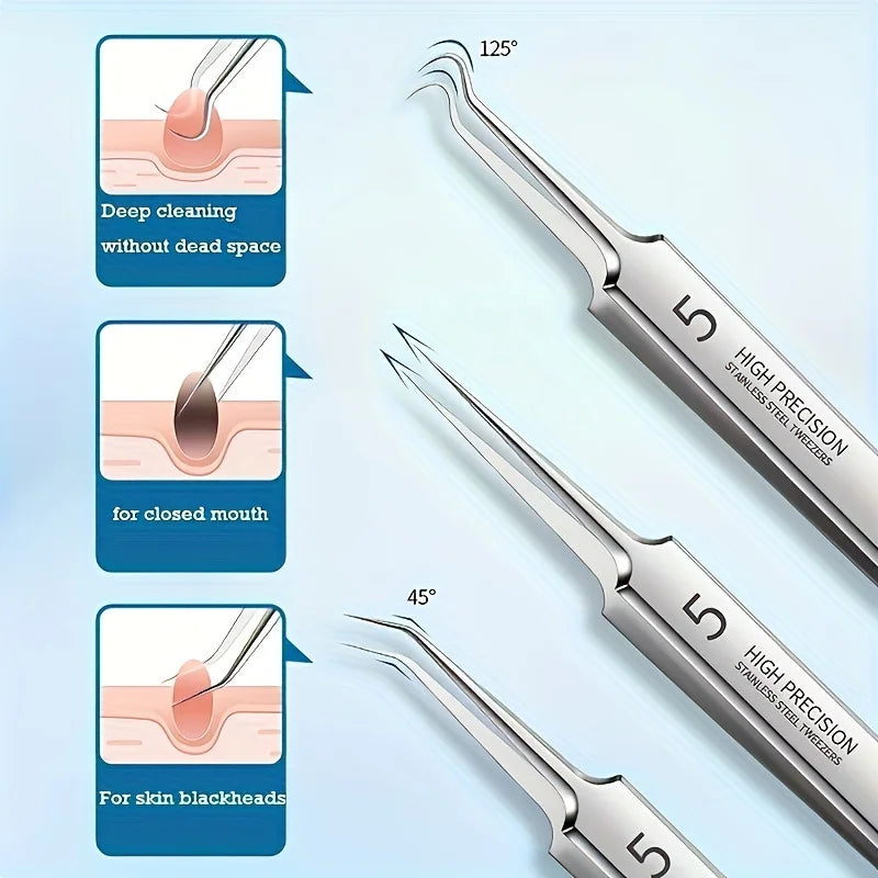 Stainless Steel Blackhead Removal Kit, Blemish and Acne Bottle Tool for All Skin Types, 8-Pack  FitiqueFit