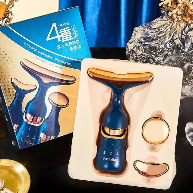 3 In 1 Facial Lifting Device Neck Facial Eye Massage Face Slimmer EMS Beauty Skin Tightening Wrinkle Anti Aging Face Massager  FitiqueFit