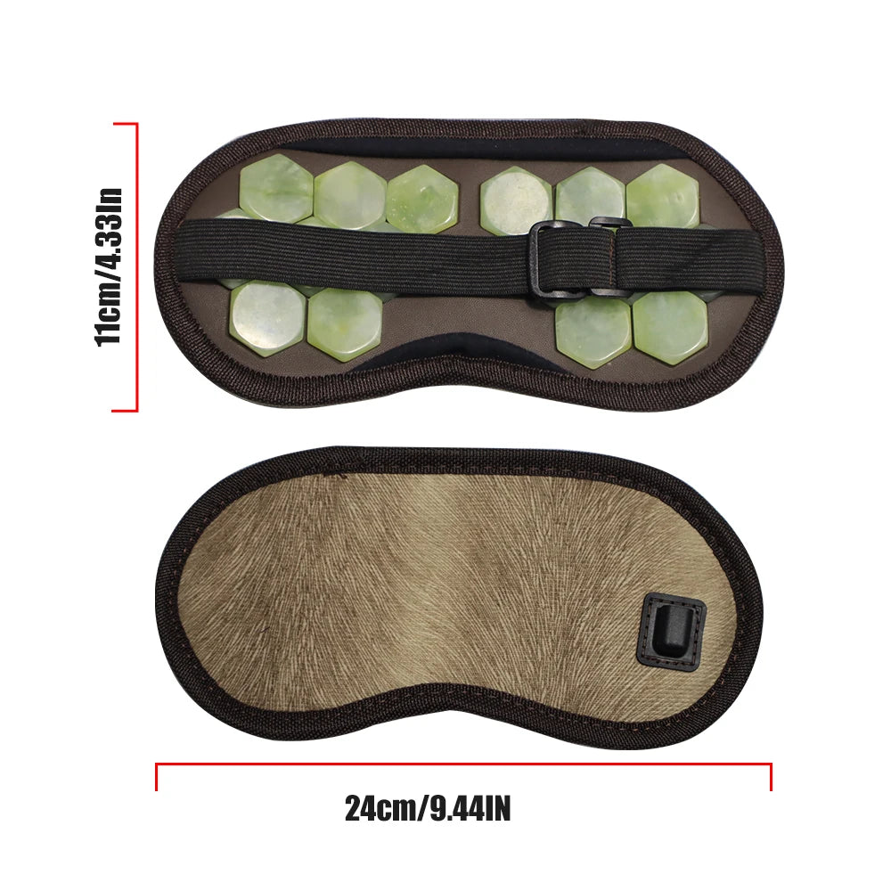 Eye Mask Tourmaline Eye Massager Electric Jade Stone Massage Heat Therapy Germanium Infrared Relaxation Health Care Gift DermaStorm