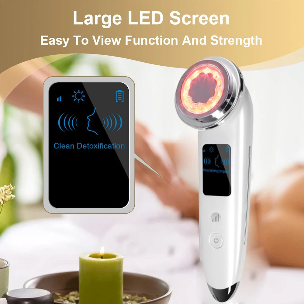 EMS Microcurrent Face Lift LED Light Therapy Skin Tightening Device Electric Facial Lifting Vibration Heating Face Massager  FitiqueFit