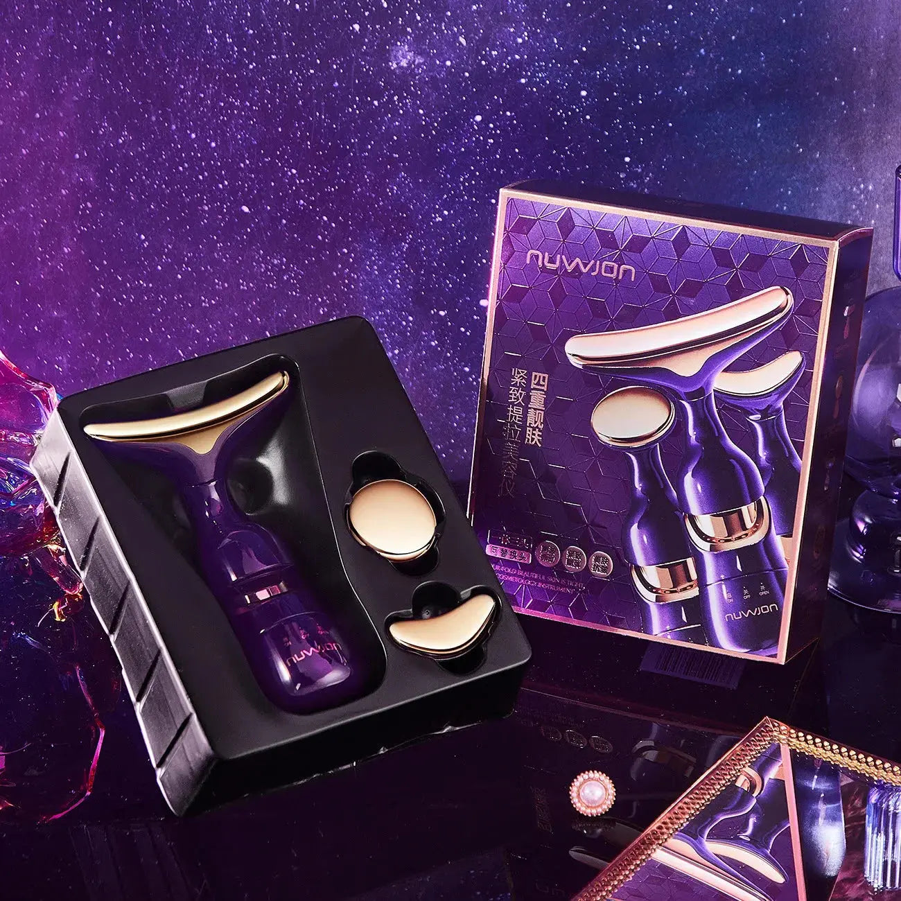 3 In 1 Facial Lifting Device Neck Facial Eye Massage Face Slimmer EMS Beauty Skin Tightening Wrinkle Anti Aging Face Massager  FitiqueFit