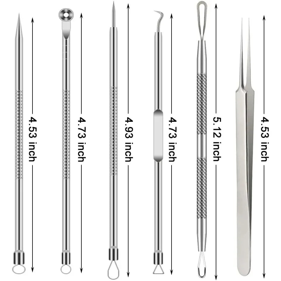 6PCS Pimple Removal Tool Blackheads Acne Remover Face Cleaning Kit Black Dots Remover Acne Tool Pimple Patches Acne LBHL16  FitiqueFit