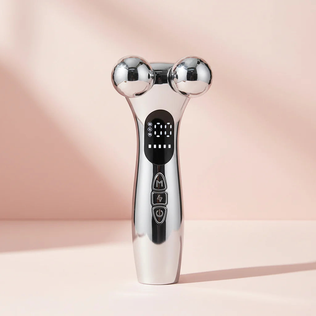 Electric Facial Micro-current Beauty Instrument LED Display Face Lift Roller Massager Skin Tighten Massage Beauty Devices  FitiqueFit