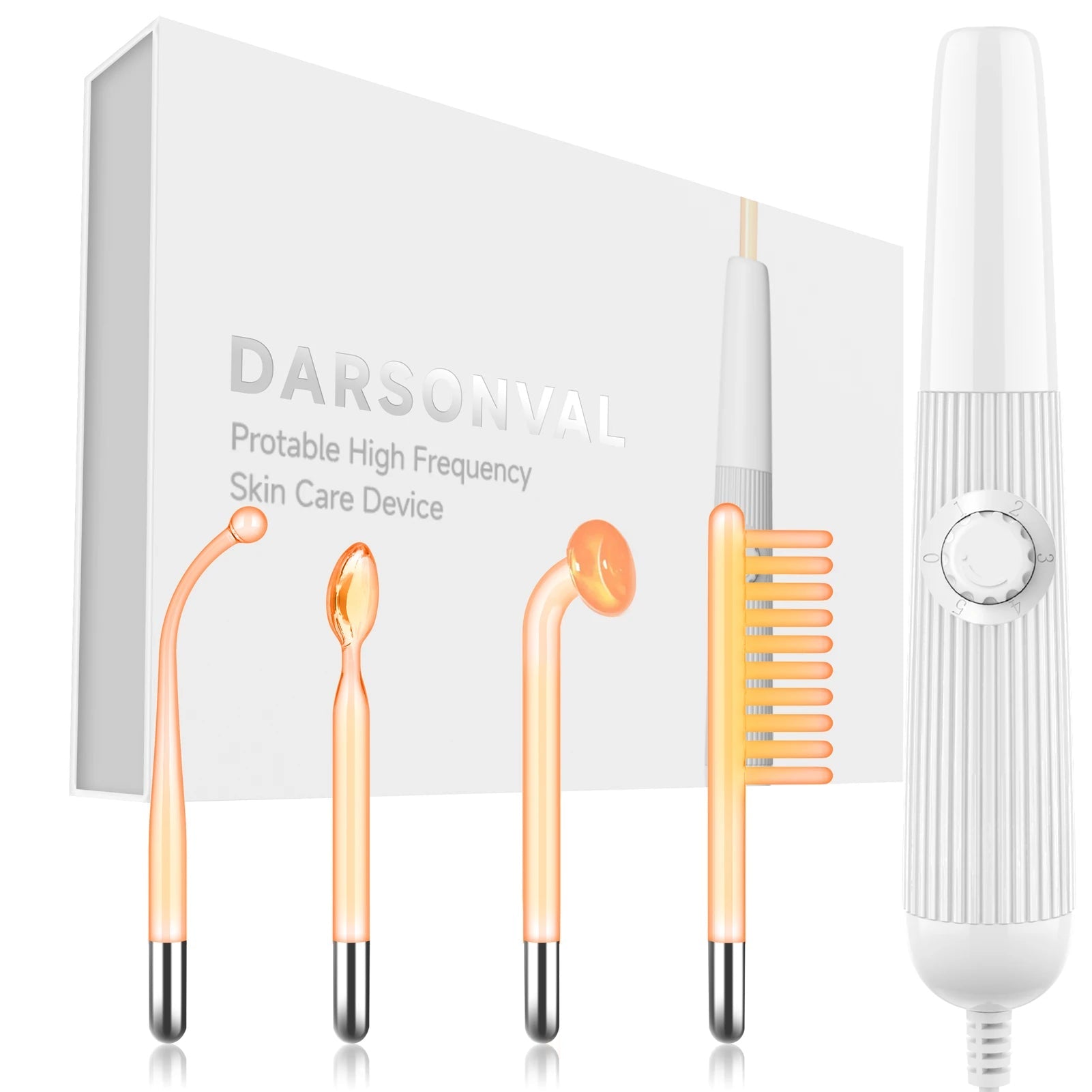 DARSONVAL High Frequency Electrode Wand Machine Neon Electrotherapy Glass Tube Acne Spot Wrinkles Remover Beauty Facial Care DermaStorm