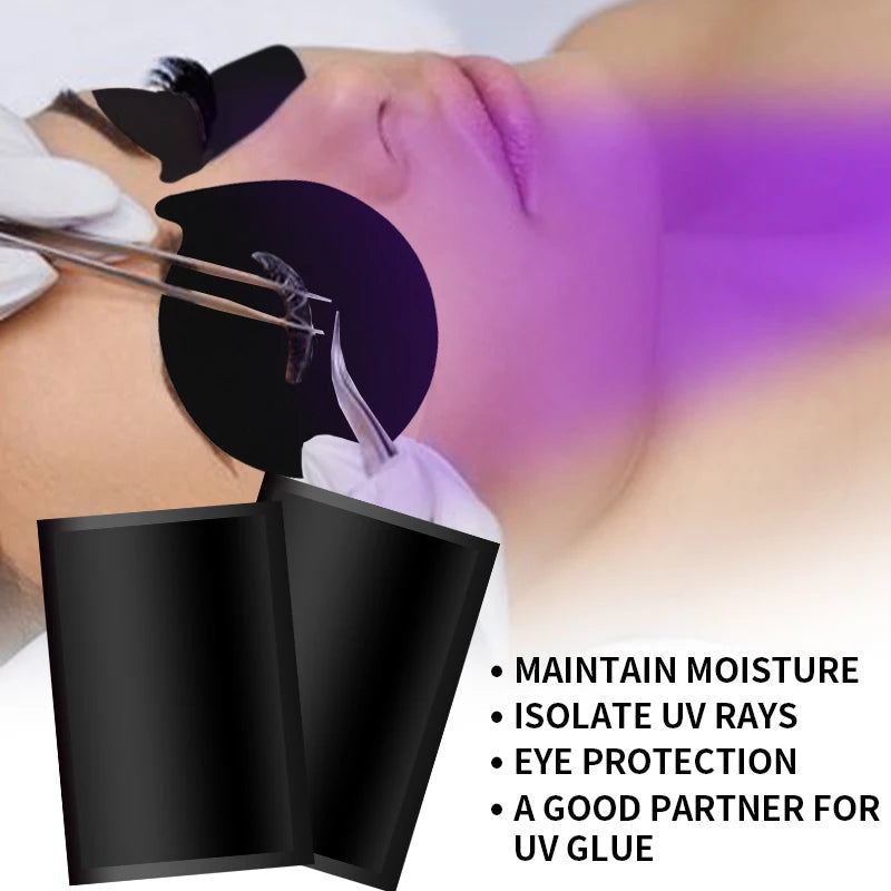 50PCS UV Eyelash Patches Hydrogel Gel Eye Patches Wholesale false Eyelash Extension Black Under Eye Pads Makeup Tools UV Patch DermaStorm
