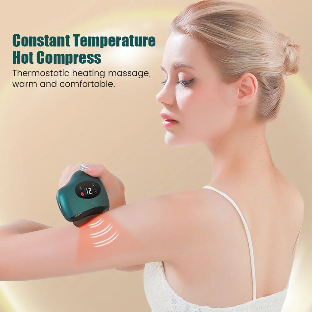 Electric Guasha Massager Body Scraping Heating Vibration Muscle Guasha Face Neck Eye Massage Knife Stone Gua Sha Gouache Scraper DermaStorm