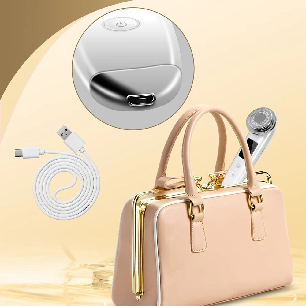 EMS Microcurrent Face Lift LED Light Therapy Skin Tightening Device Electric Facial Lifting Vibration Heating Face Massager  FitiqueFit