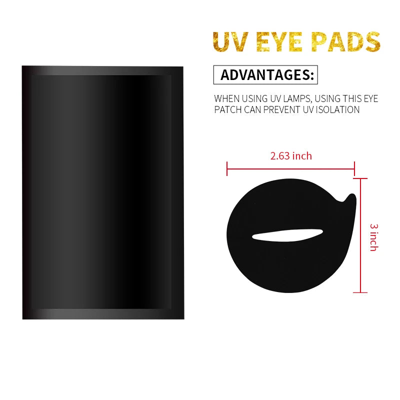 50PCS UV Eyelash Patches Hydrogel Gel Eye Patches Wholesale false Eyelash Extension Black Under Eye Pads Makeup Tools UV Patch DermaStorm