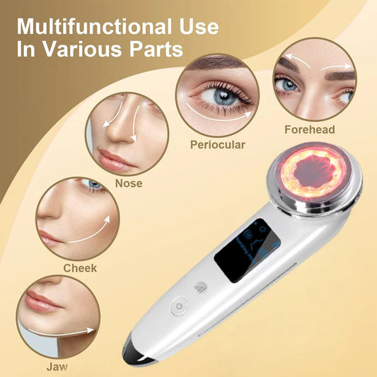 EMS Microcurrent Face Lift LED Light Therapy Skin Tightening Device Electric Facial Lifting Vibration Heating Face Massager  FitiqueFit