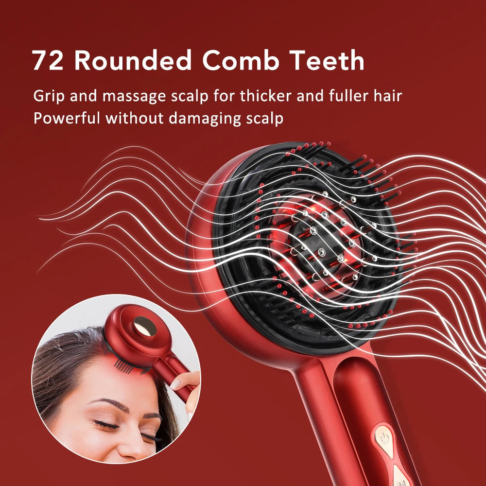 Electric Vibration Massage Comb 3 Color Light Therapy Hair Growth Massage Scalp Brush Anti Hair Loss Care Liquid Oil Applicator DermaStorm