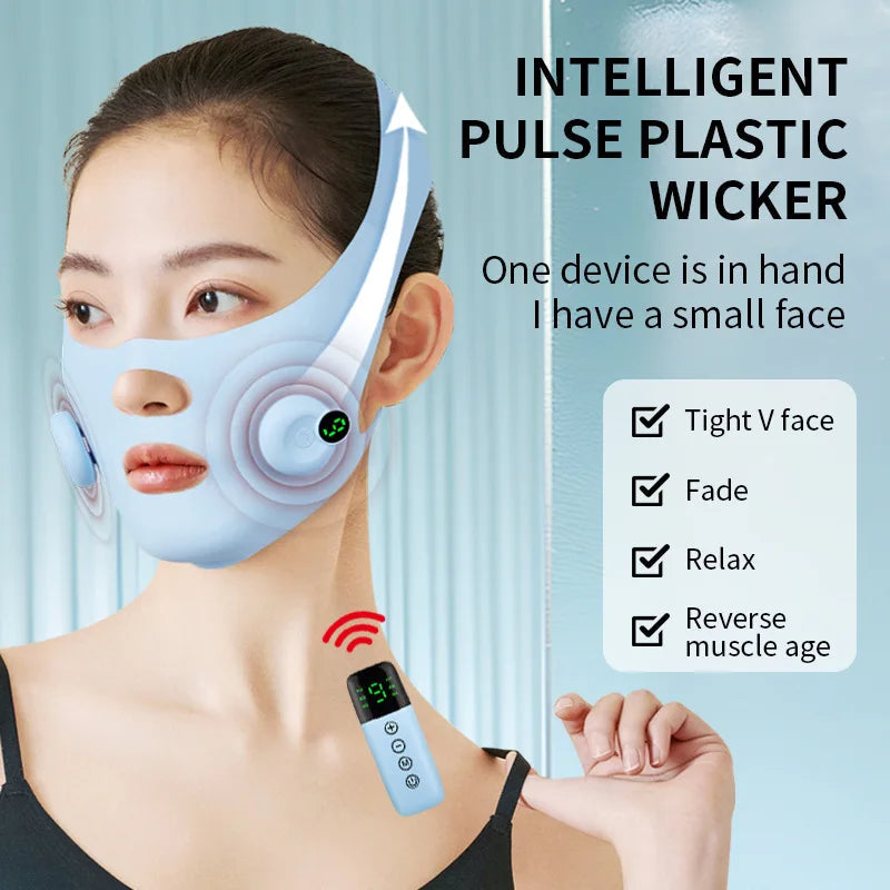 Smart Pulse Face Shaping Beauty Instrument EMS Microcurrent Lifting V Face Device Skin Tightening Anti-Wrinkle Facial Massager DermaStorm