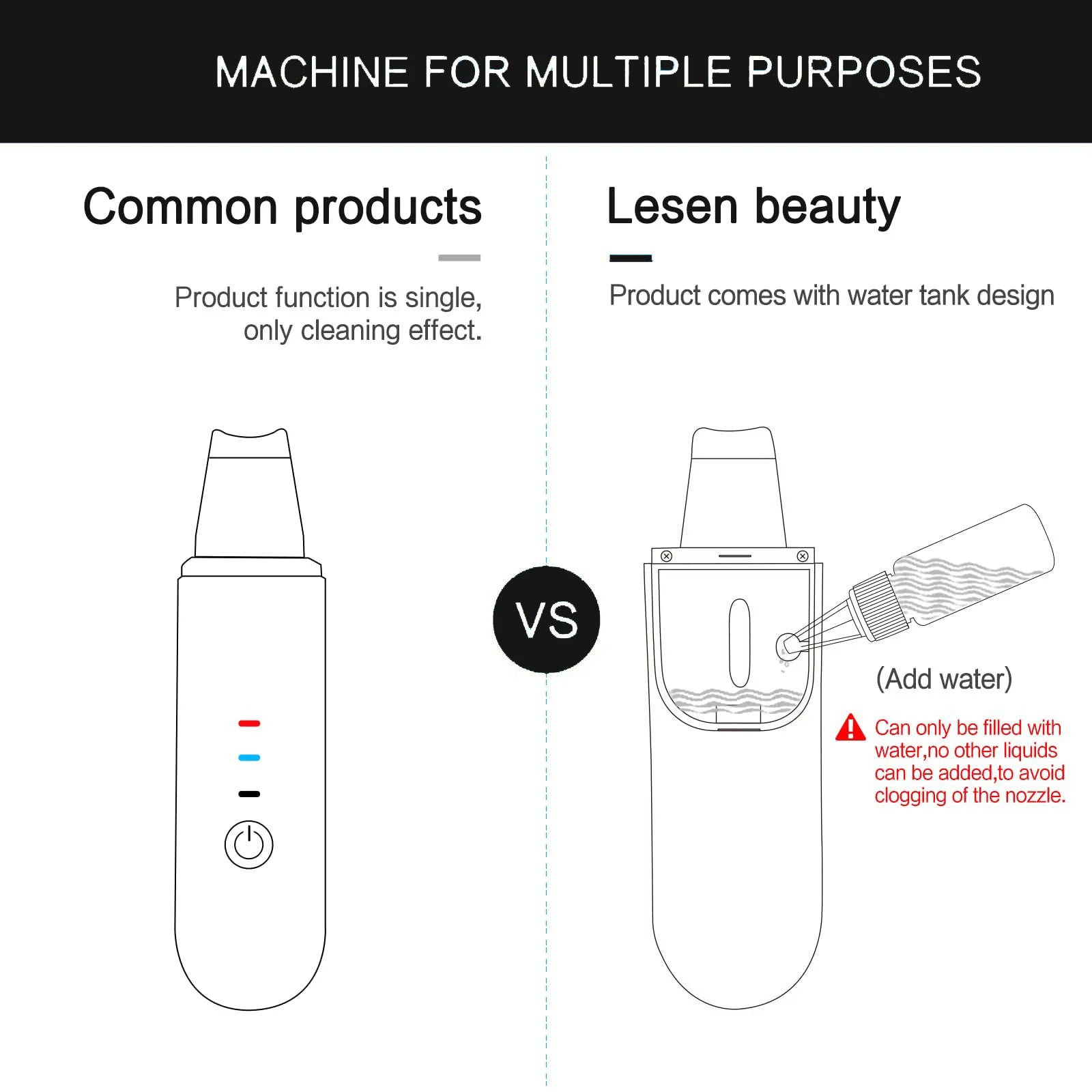 Lesen Ultrasonic Face Cleaner Skin Scrubber Ultrasound Vibration Lifting Massager Ultrasound Peeling Clean Tone Lift Scrubber DermaStorm