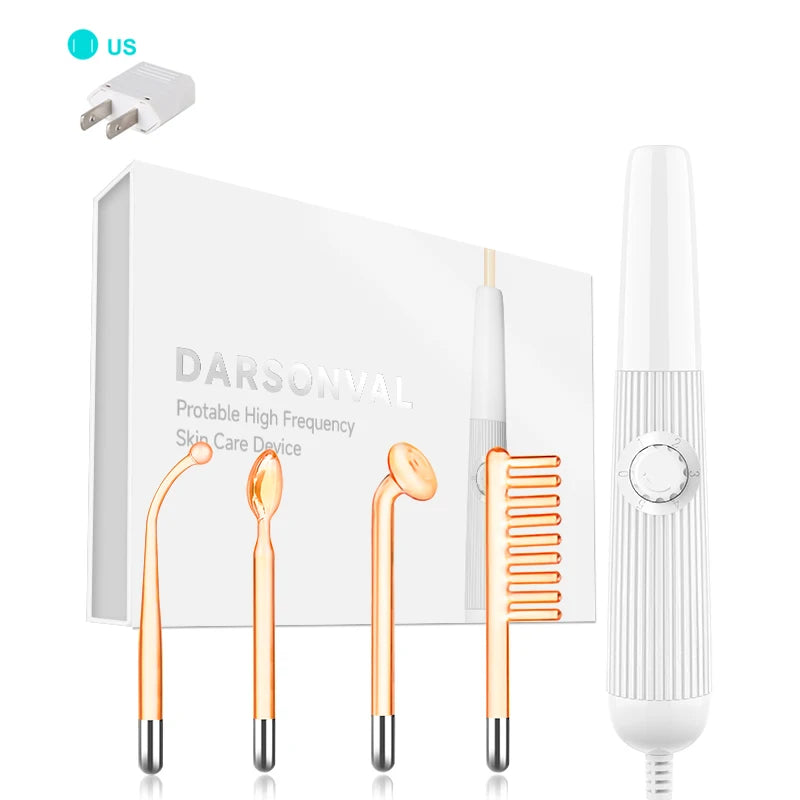 DARSONVAL High Frequency Electrode Wand Machine Neon Electrotherapy Glass Tube Acne Spot Wrinkles Remover Beauty Facial Care DermaStorm