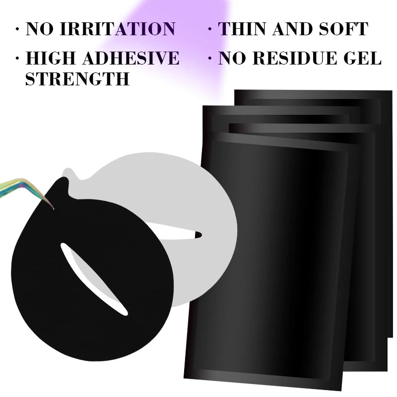 50PCS UV Eyelash Patches Hydrogel Gel Eye Patches Wholesale false Eyelash Extension Black Under Eye Pads Makeup Tools UV Patch DermaStorm