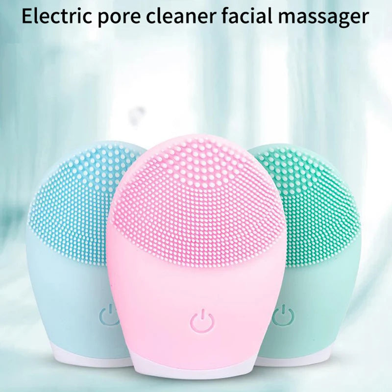 Household Electric Facial Cleanser, Battery Silicone Waterproof Face Washer, For Both Men And Women, Blackhead, Horn Cleaner DermaStorm