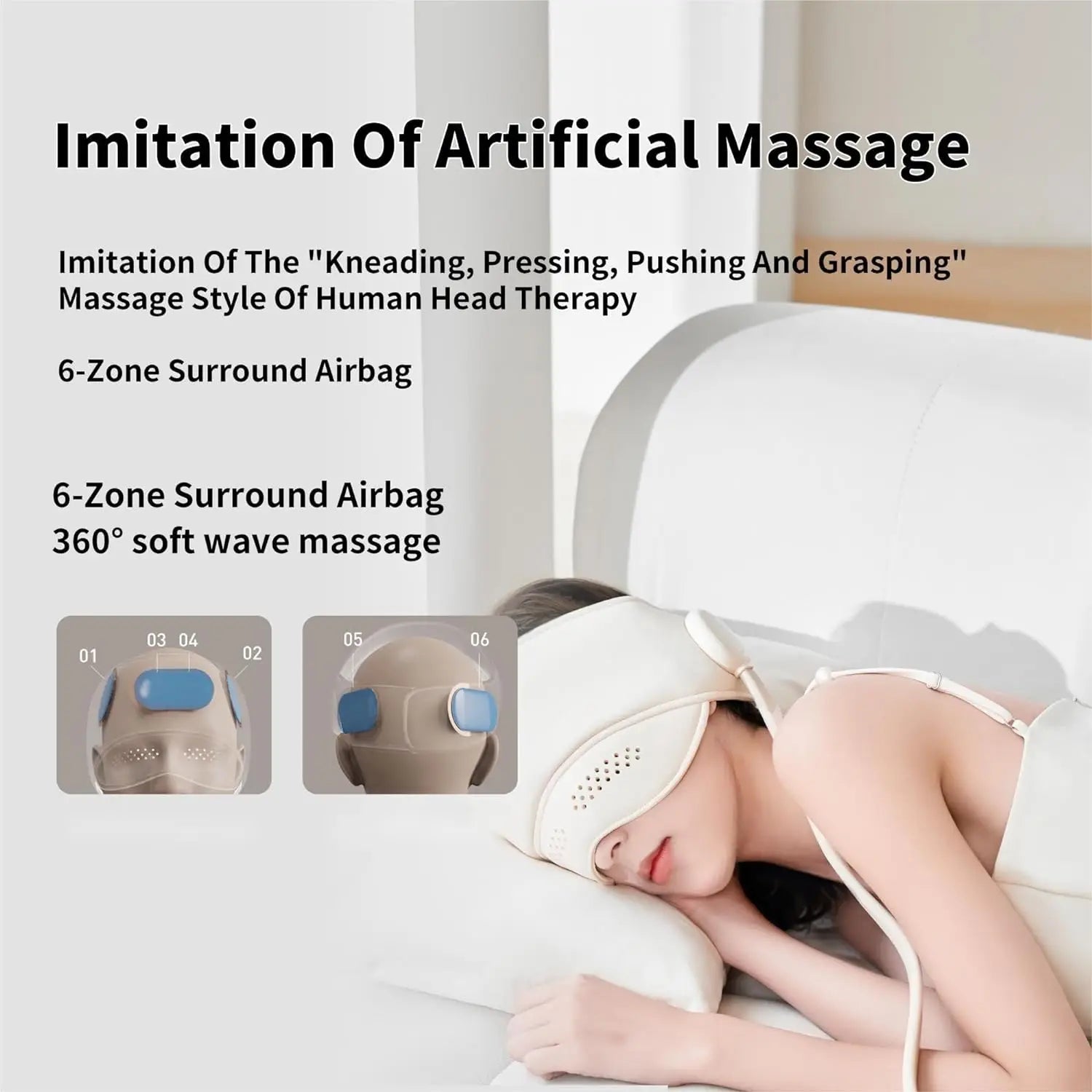 Air Pressure Head Massager Electric Head Eye Massager Graphene Heating Eye Hot Compress for Relax Improve Sleep Stress Relief DermaStorm