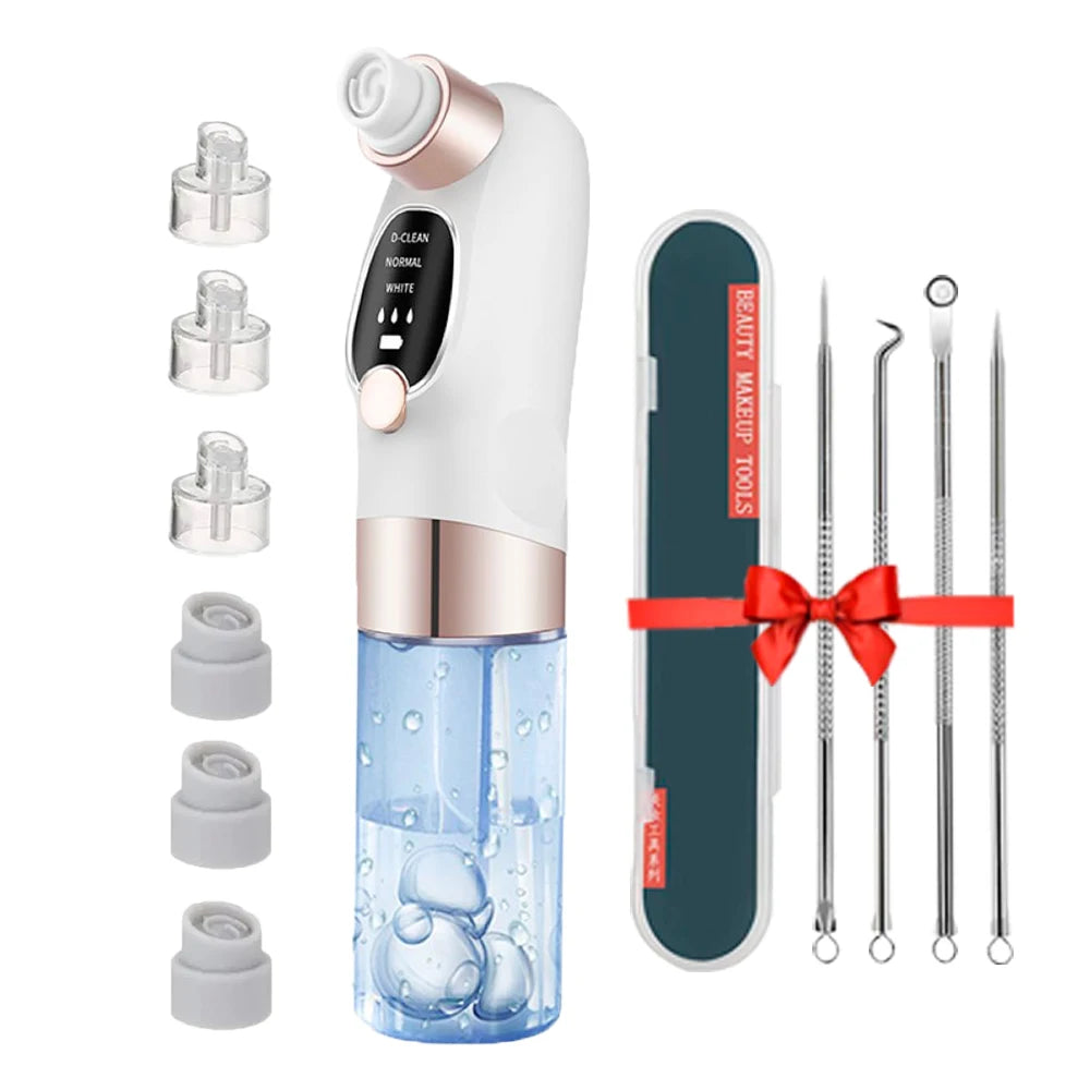Blackhead Remover Pore Vacuum Face Cleaner Electric Pimple Acne Black Head Removal USB Rechargeable Water Cycle Black Dot Remove DermaStorm