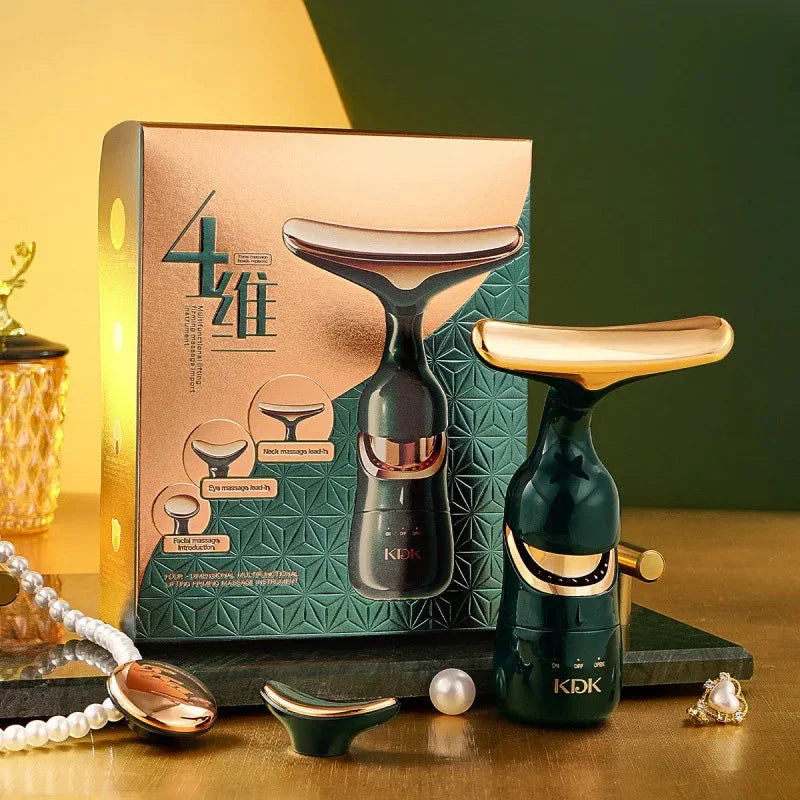 3 In 1 Facial Lifting Device Neck Facial Eye Massage Face Slimmer EMS Beauty Skin Tightening Wrinkle Anti Aging Face Massager  FitiqueFit