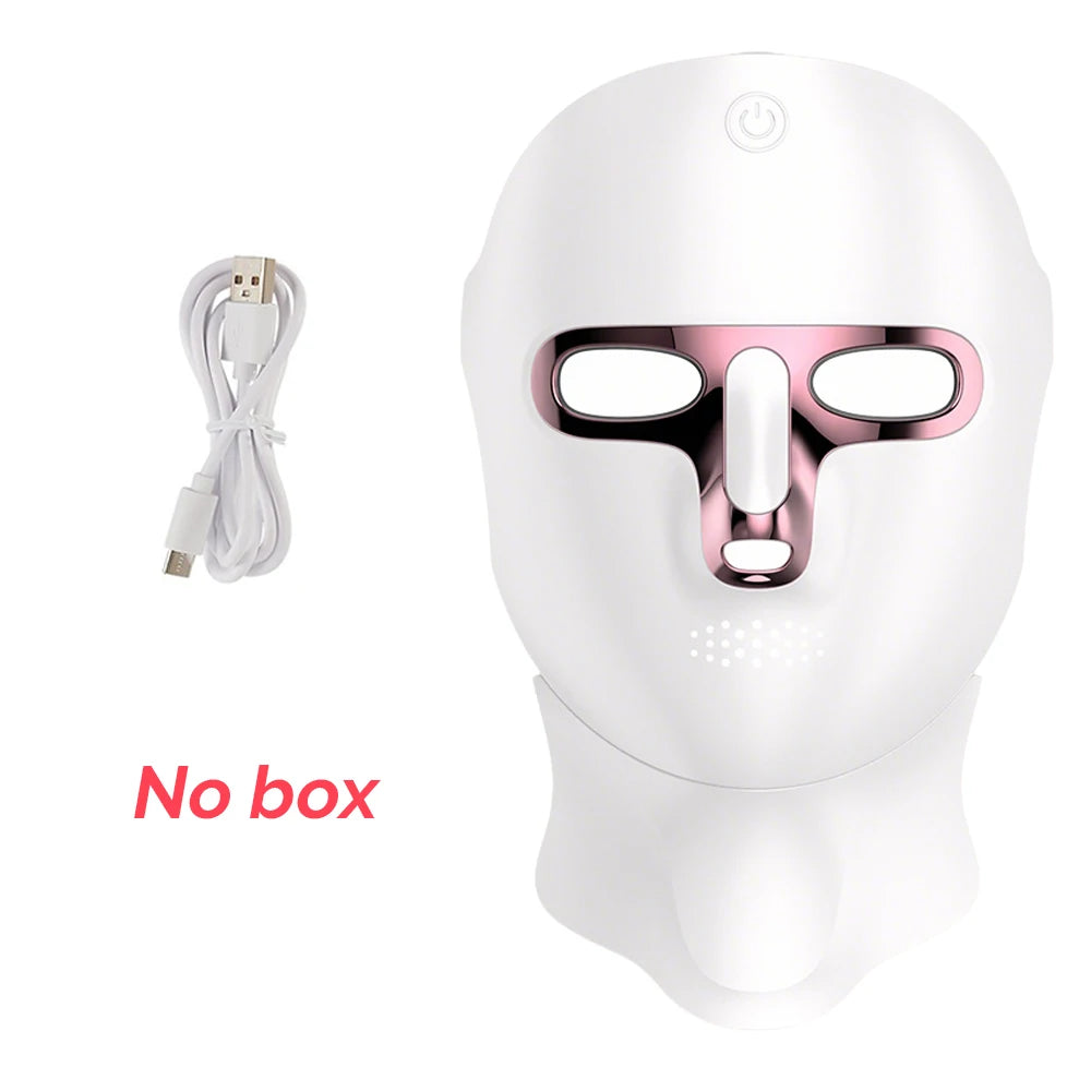 7 Colors LED Face Neck Mask Rechargeable LED Photon Beauty Mask Machine Facial Lifting Skin Care Tool DermaStorm