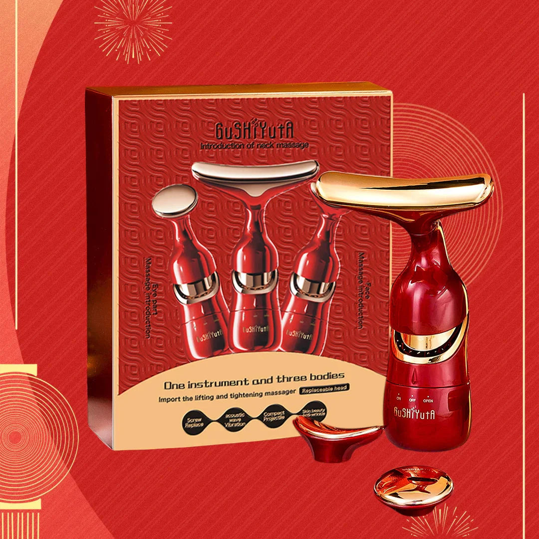 3 In 1 Facial Lifting Device Neck Facial Eye Massage Face Slimmer EMS Beauty Skin Tightening Wrinkle Anti Aging Face Massager  FitiqueFit