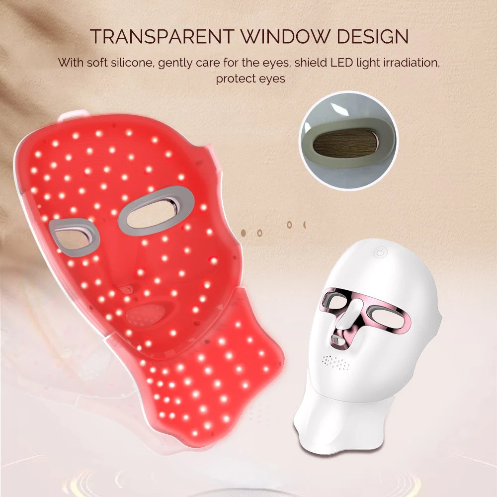 7 Colors LED Face Neck Mask Rechargeable LED Photon Beauty Mask Machine Facial Lifting Skin Care Tool DermaStorm