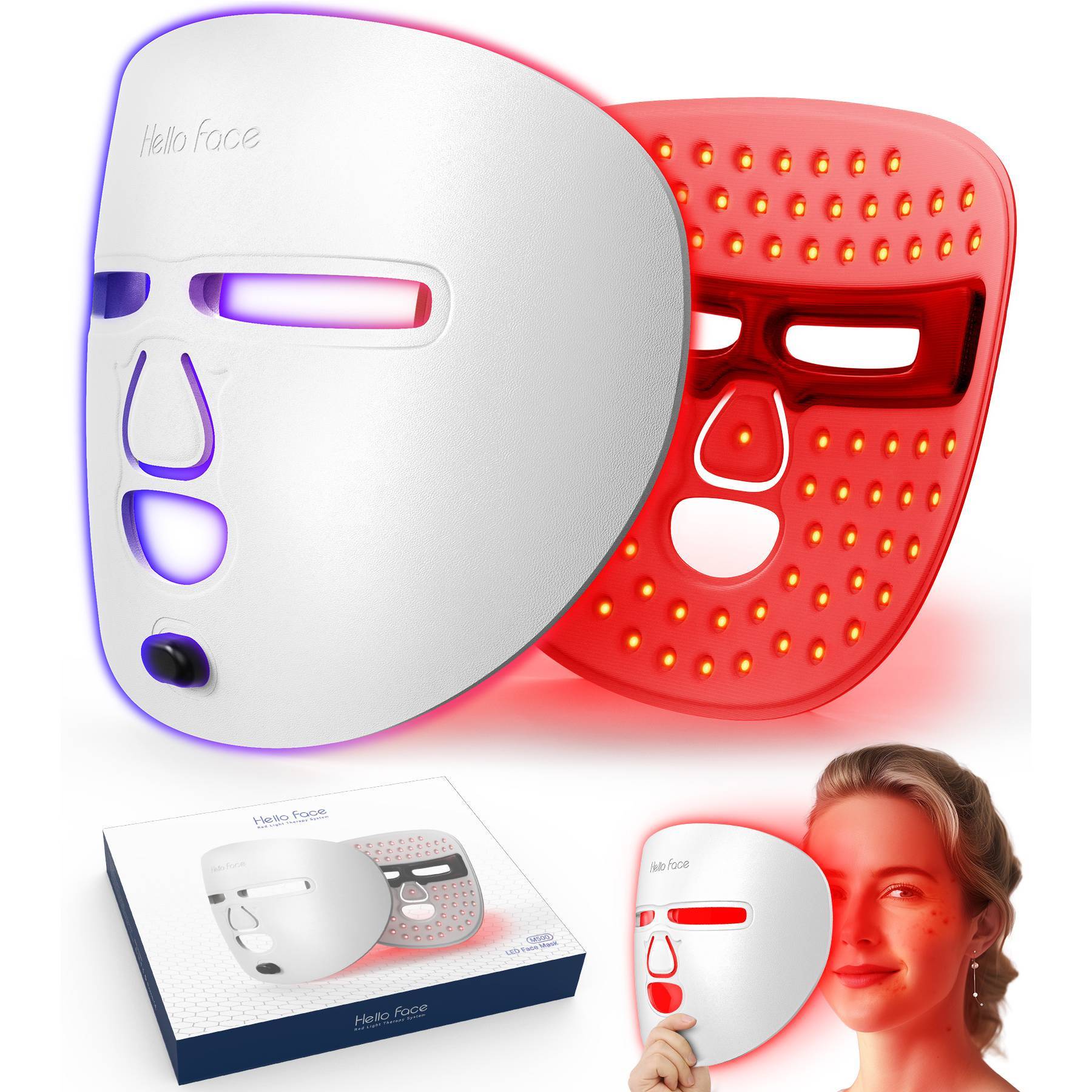 LED Face Mask – Red Light Therapy Facial Care Tool CJ US