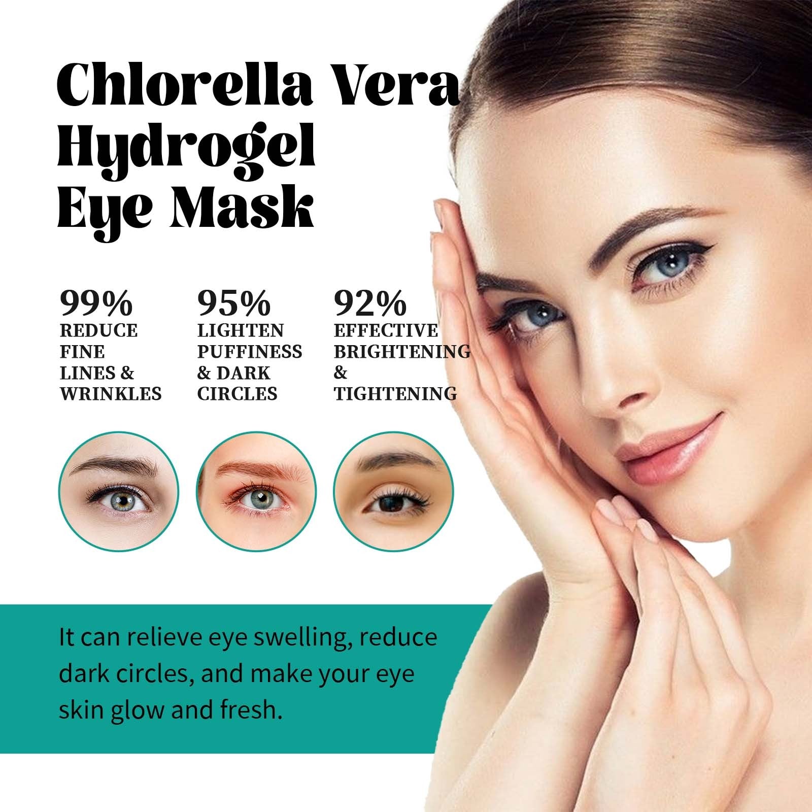 Chlorella Vera Hydrogel Eye Mask – Hydrating, Brightening & Anti-Puffiness  FitiqueFit